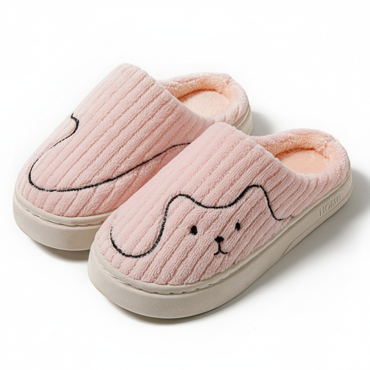 Striped Cat Slippers Indoor Couple Non-slip Floor Bedroom Slipper Winter Warm Plush House Shoes Women Men
