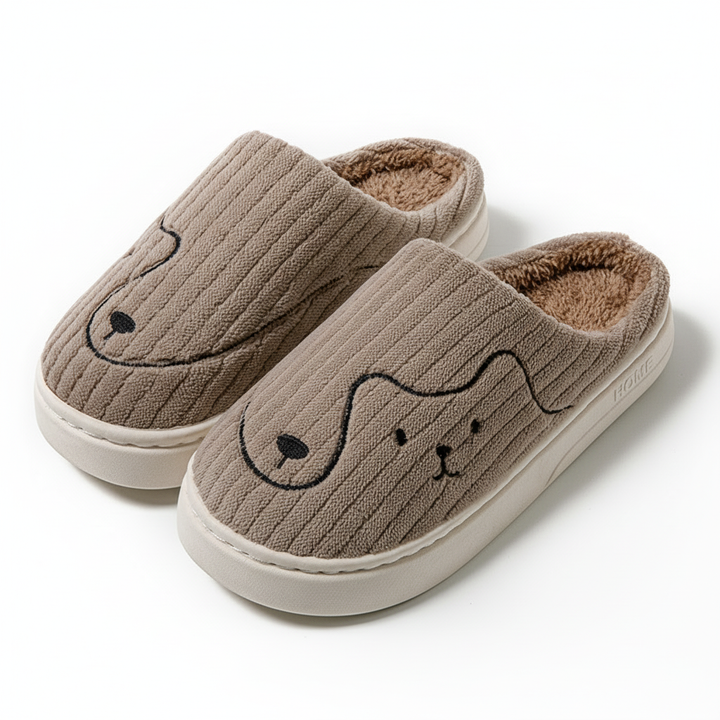 Striped Cat Slippers Indoor Couple Non-slip Floor Bedroom Slipper Winter Warm Plush House Shoes Women Men
