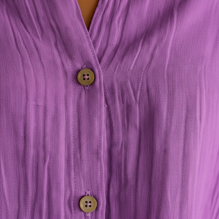 Lapel Long Sleeve Shirt Women's Single-breasted Pleated Shirt Tops Clothing