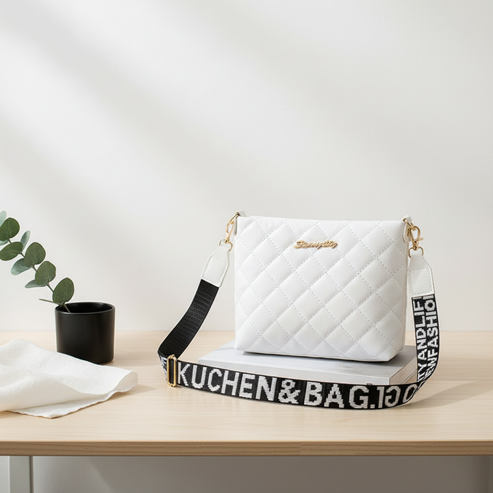 Quilted PU Leather Crossbody Bag – Stylish Mini Shoulder Bag for Women