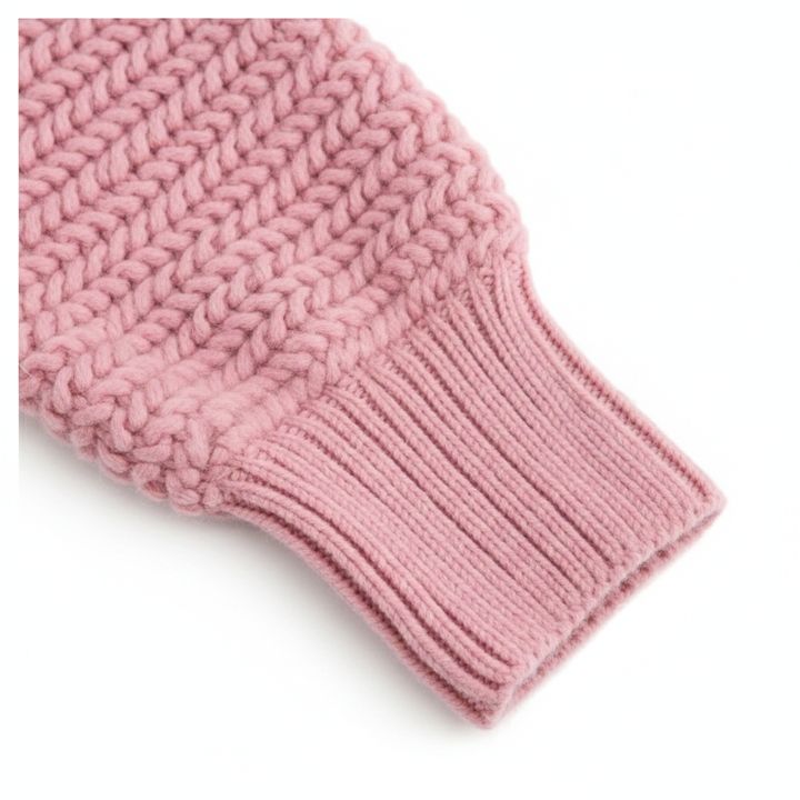 Women's Solid Side Slit Knit Sweater – Half High Collar Pullover