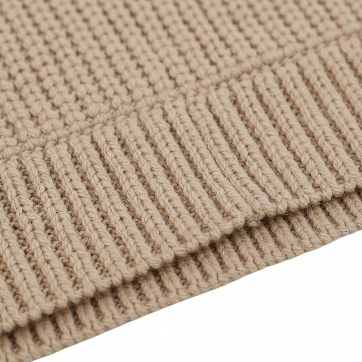 Women's Solid Side Slit Knit Sweater – Half High Collar Pullover