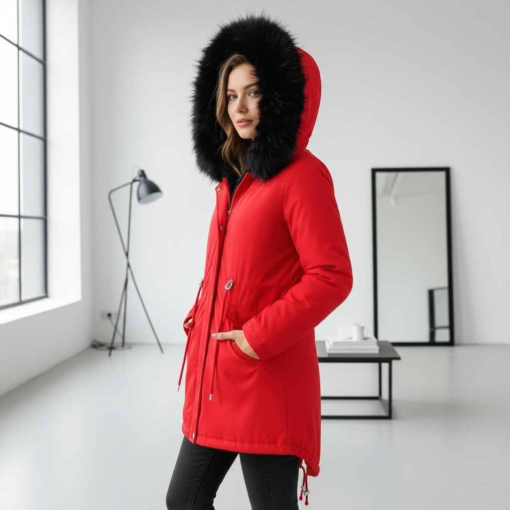 Parka Cotton-padded Coat Mid-length Hooded