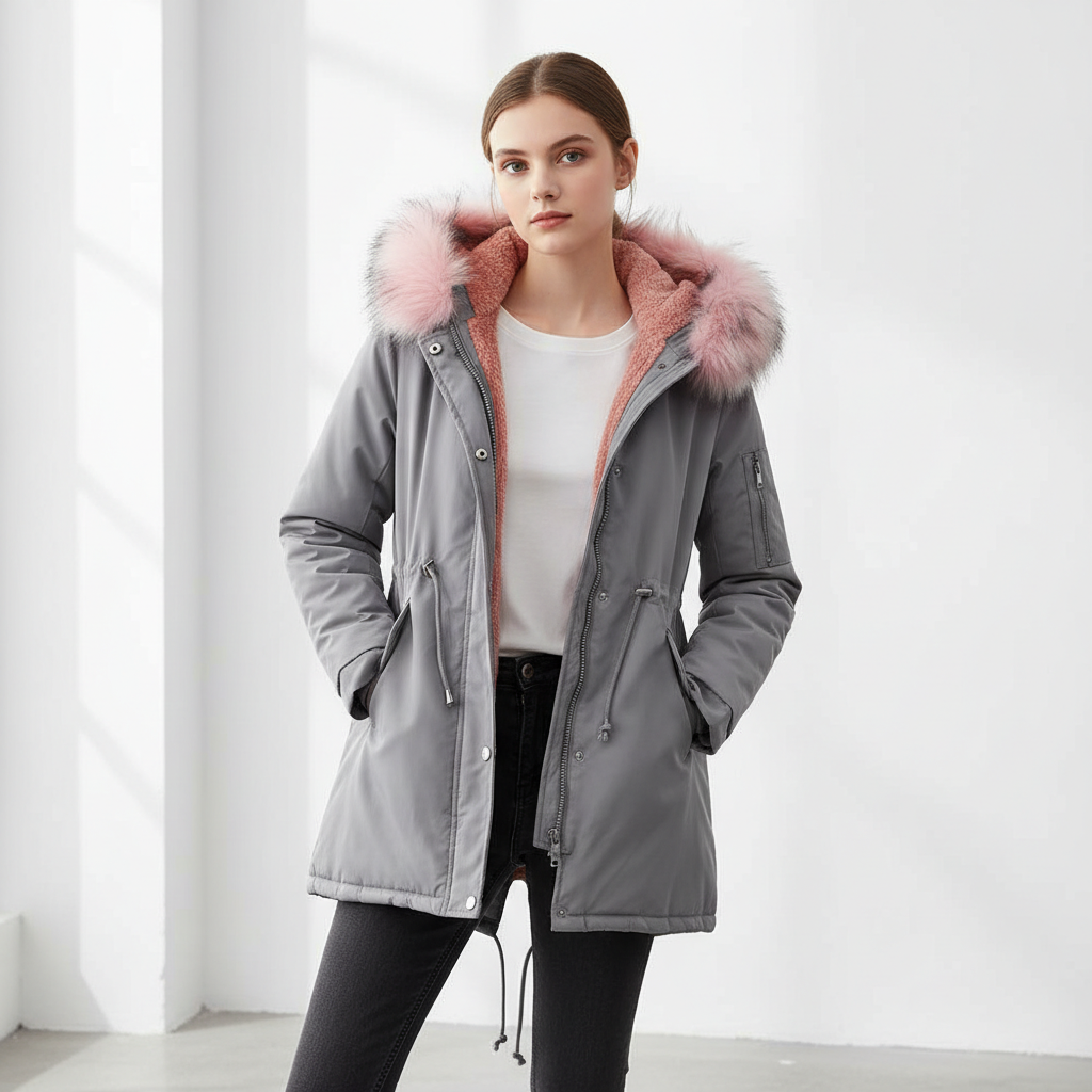 Parka Cotton-padded Coat Mid-length Hooded