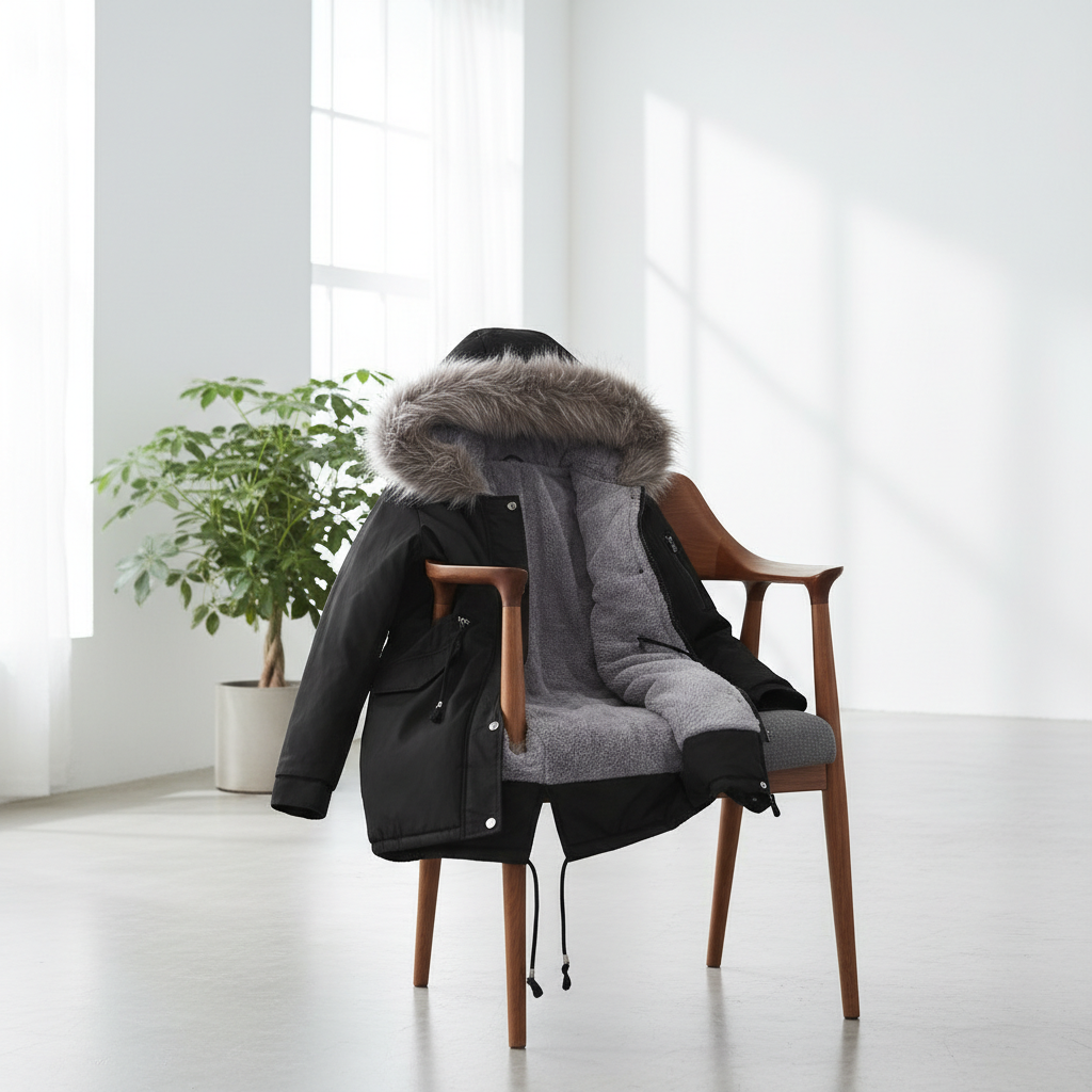 Parka Cotton-padded Coat Mid-length Hooded