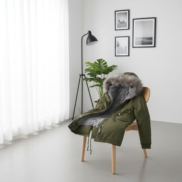 Parka Cotton-padded Coat Mid-length Hooded