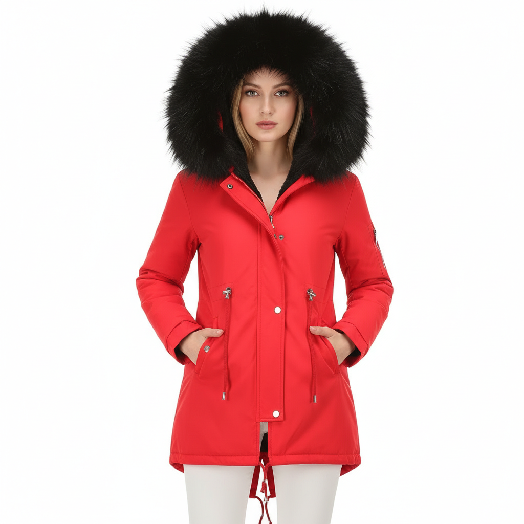 Parka Cotton-padded Coat Mid-length Hooded