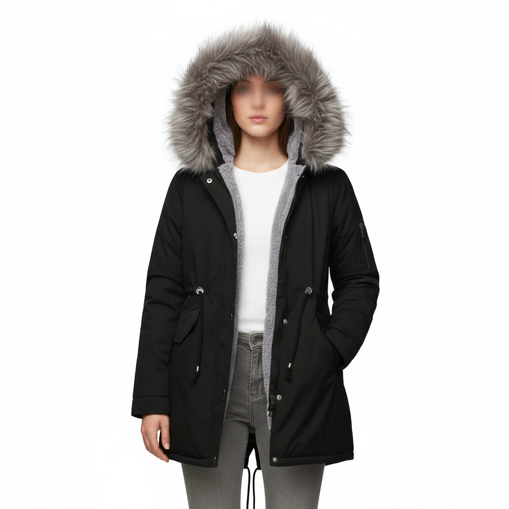 Parka Cotton-padded Coat Mid-length Hooded