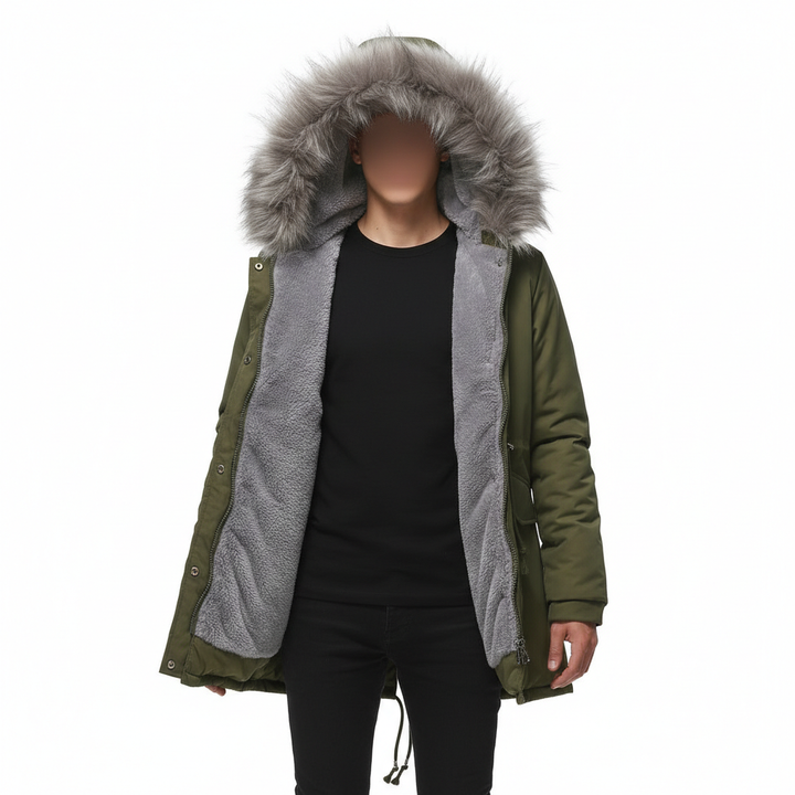Parka Cotton-padded Coat Mid-length Hooded