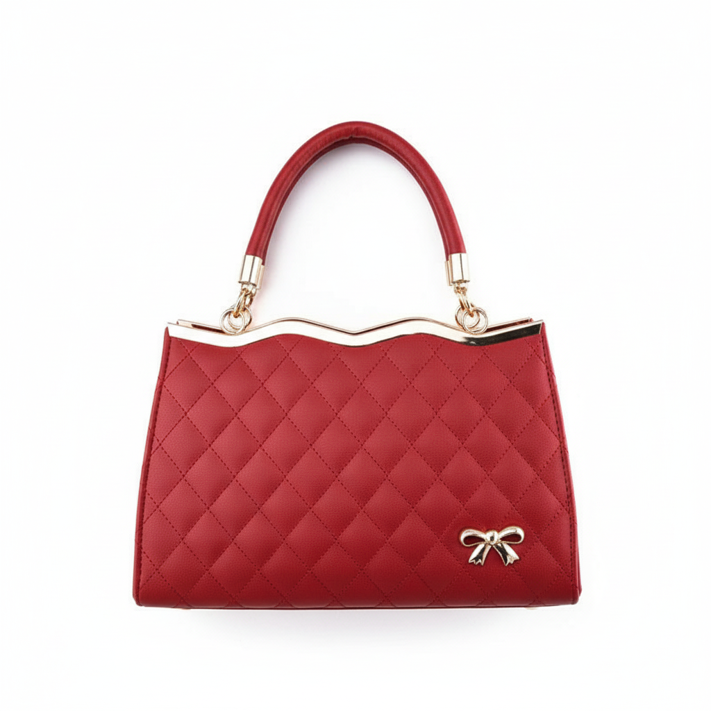 Quilted PU Leather Women’s Handbag – Fashion Top Handle Shoulder &amp; Crossbody Bag