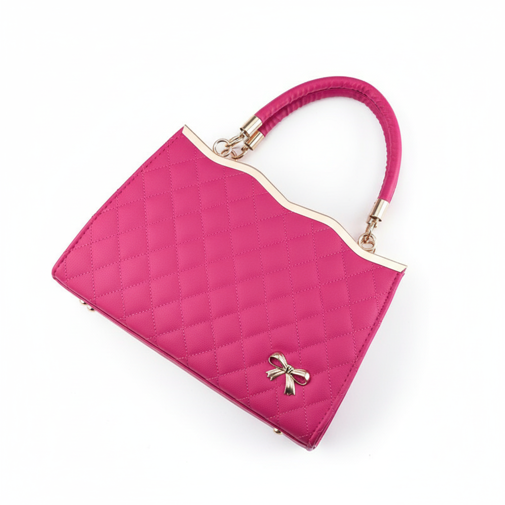 Quilted PU Leather Women’s Handbag – Fashion Top Handle Shoulder &amp; Crossbody Bag
