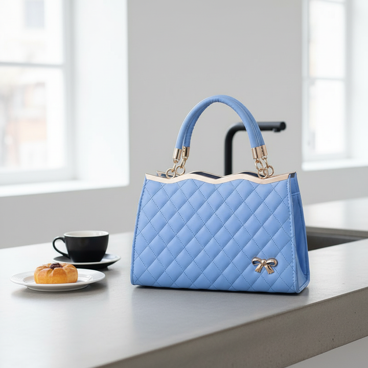 Quilted PU Leather Women’s Handbag – Fashion Top Handle Shoulder &amp; Crossbody Bag