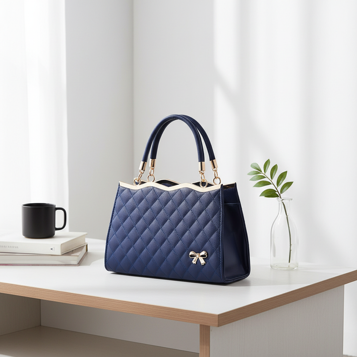 Quilted PU Leather Women’s Handbag – Fashion Top Handle Shoulder &amp; Crossbody Bag