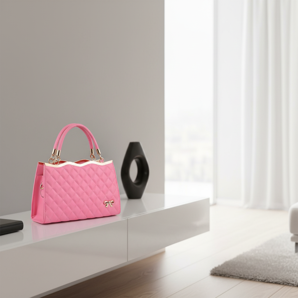 Quilted PU Leather Women’s Handbag – Fashion Top Handle Shoulder &amp; Crossbody Bag
