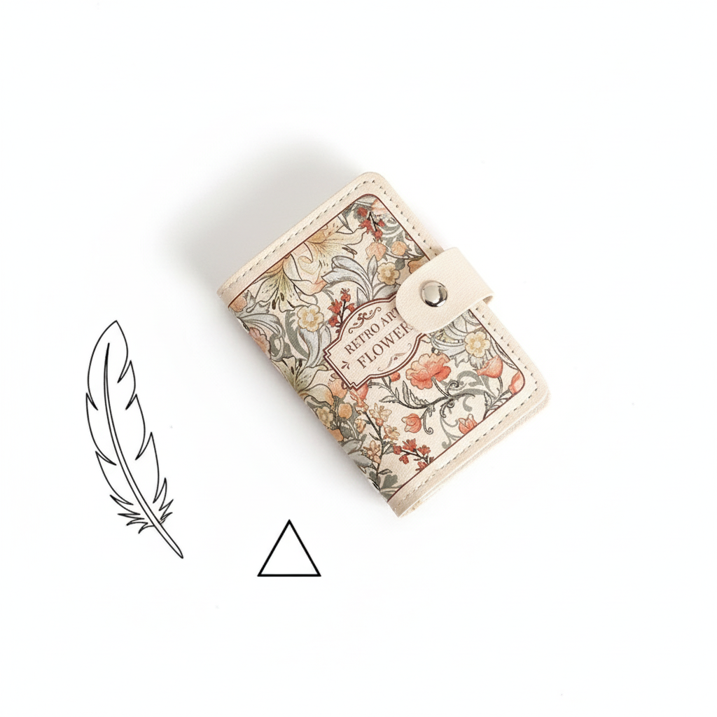 Women's Flower Oil Painting Retro Style Large Capacity Card Holder