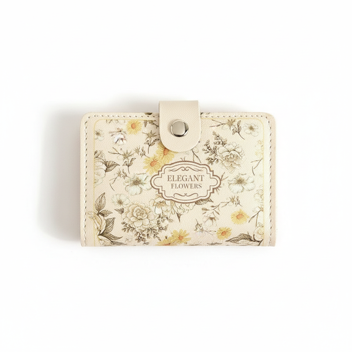Women's Flower Oil Painting Retro Style Large Capacity Card Holder