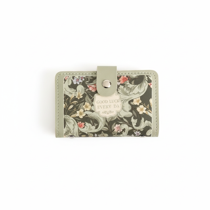 Women's Flower Oil Painting Retro Style Large Capacity Card Holder
