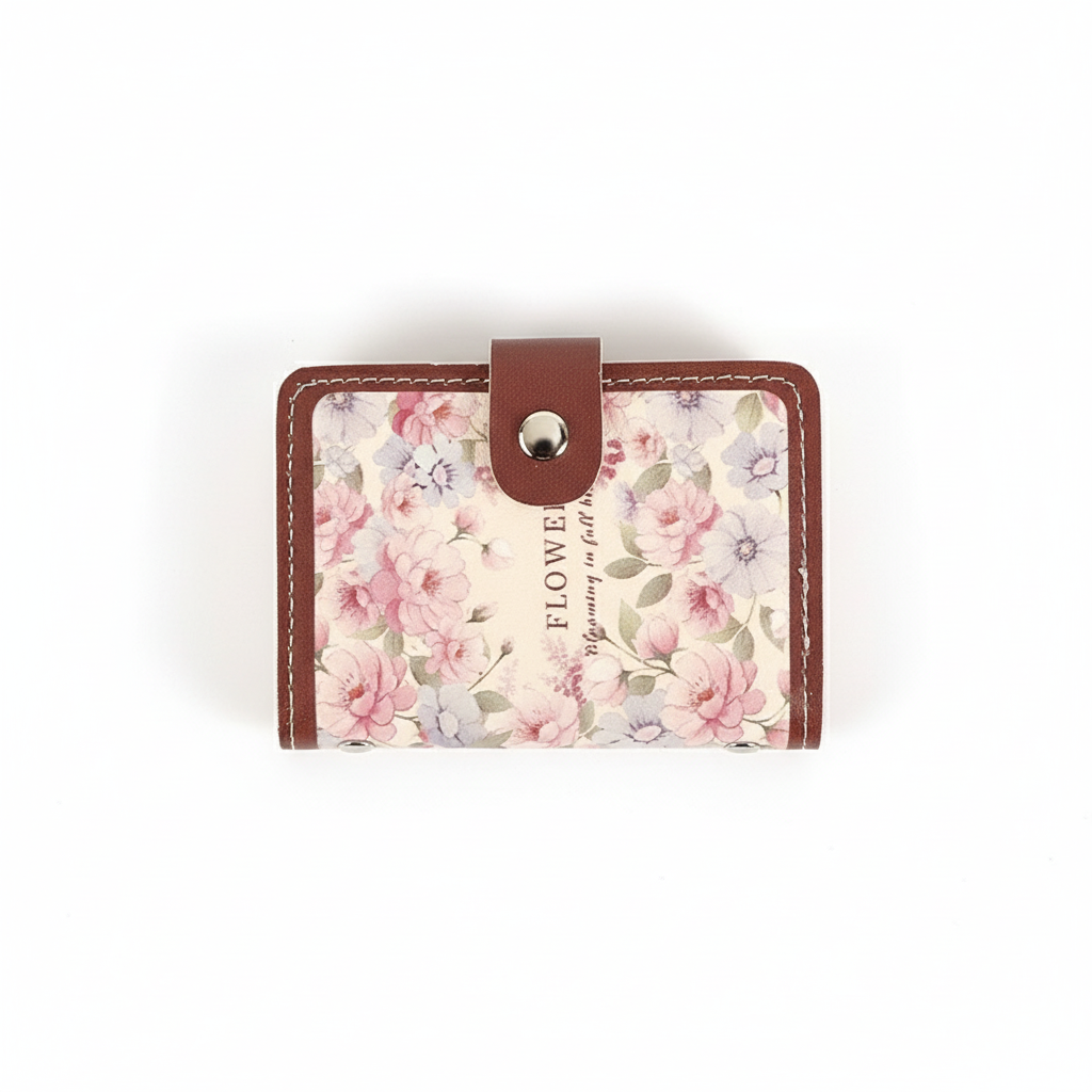 Women's Flower Oil Painting Retro Style Large Capacity Card Holder