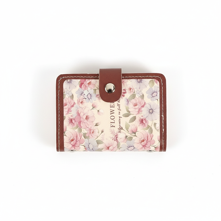 Women's Flower Oil Painting Retro Style Large Capacity Card Holder