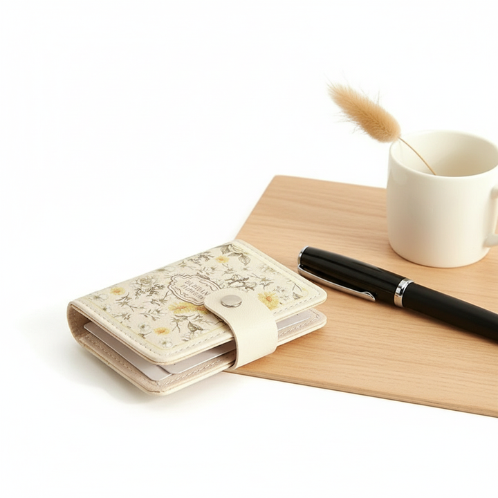 Women's Flower Oil Painting Retro Style Large Capacity Card Holder