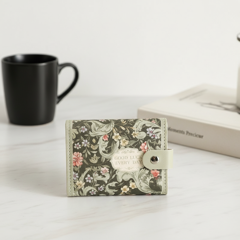 Women's Flower Oil Painting Retro Style Large Capacity Card Holder
