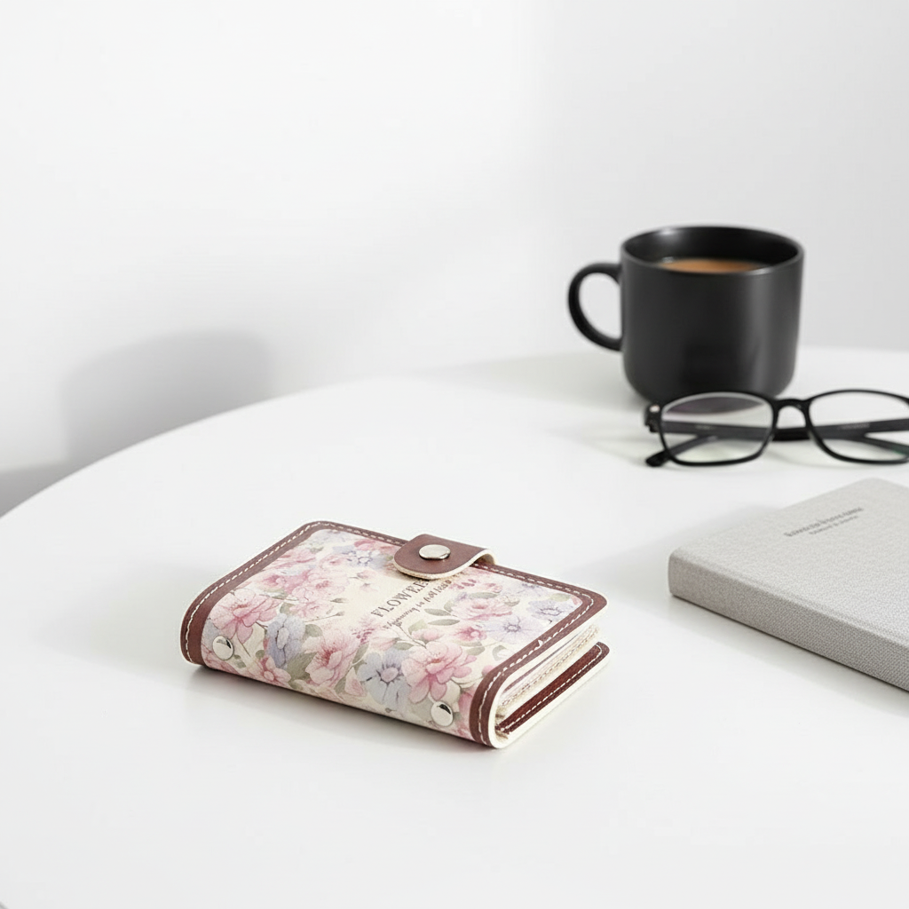 Women's Flower Oil Painting Retro Style Large Capacity Card Holder