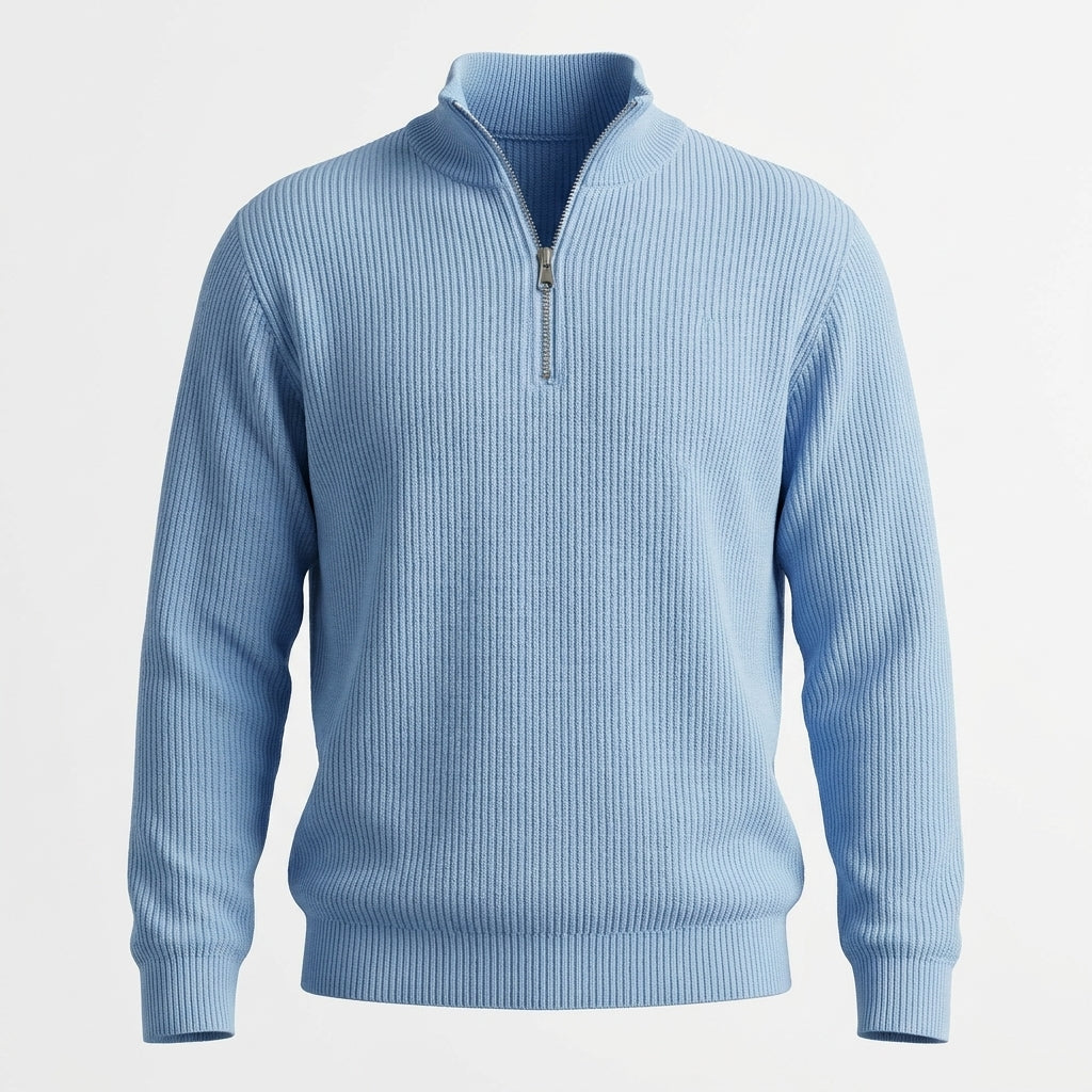 Corduroy Zipper Stand Collar Sweatshirt Fashion Warm Solid Color Long Sleeve Top Men's Casual Polo Shirt Clothing