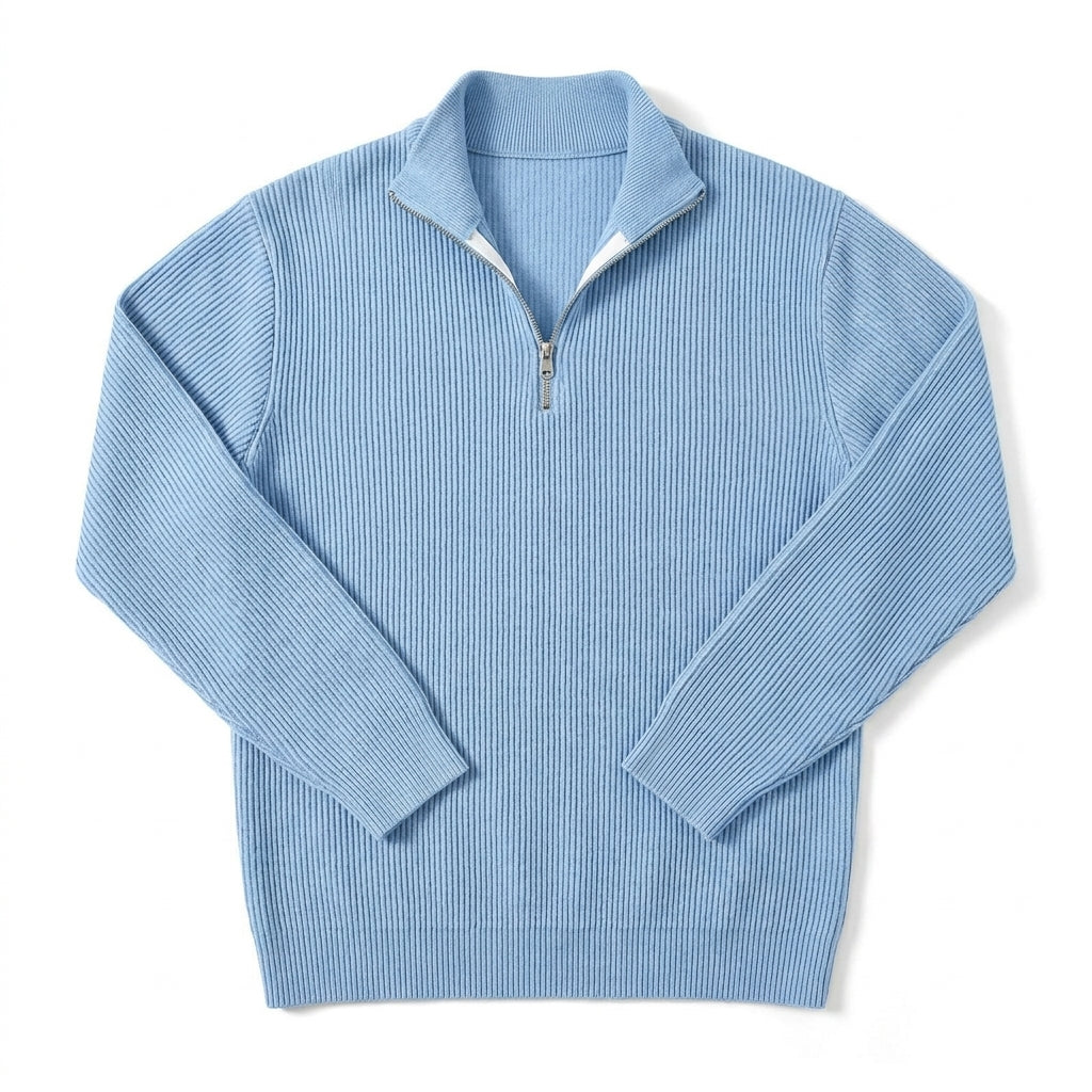 Corduroy Zipper Stand Collar Sweatshirt Fashion Warm Solid Color Long Sleeve Top Men's Casual Polo Shirt Clothing