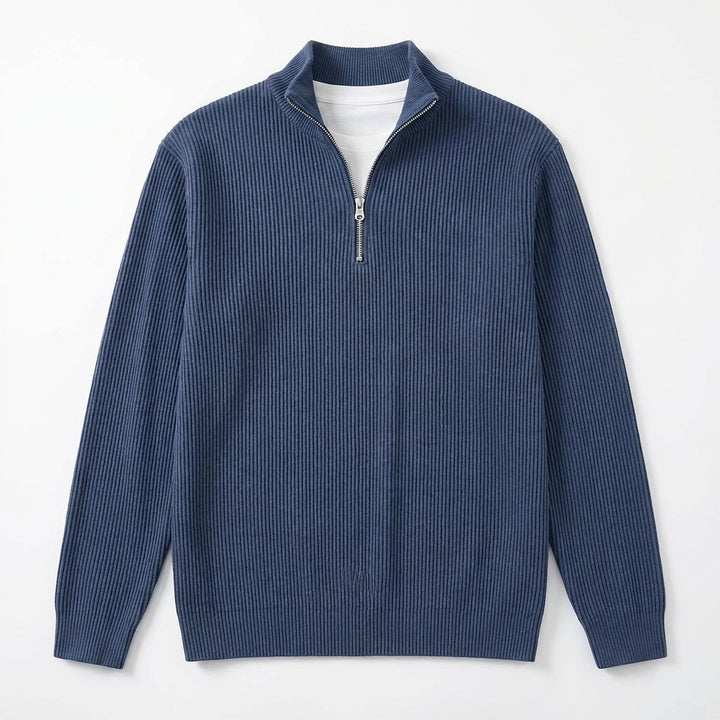 Corduroy Zipper Stand Collar Sweatshirt Fashion Warm Solid Color Long Sleeve Top Men's Casual Polo Shirt Clothing