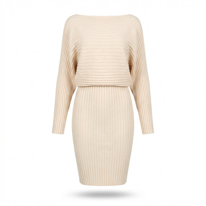 Women's Slim Fit 2-Piece Set – Stripe Long Sleeve Top & Bodycon Suspender Skirt