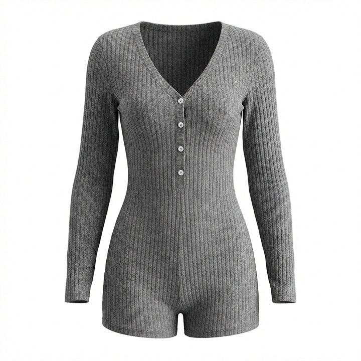 Casual Slim Women Rib Knitted Jumpsuit