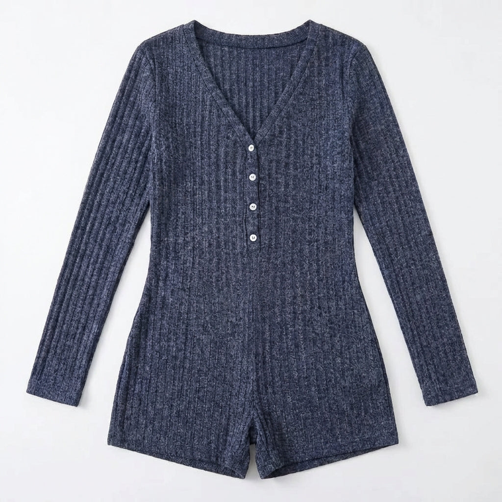 Casual Slim Women Rib Knitted Jumpsuit
