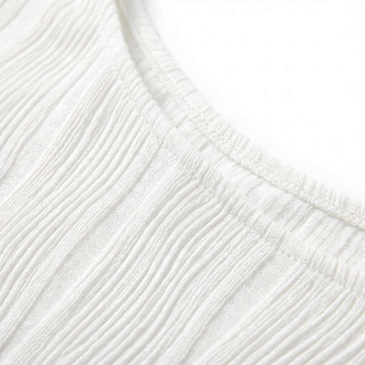 Cute Fashion Water Ripple Sloping Shoulder Dress