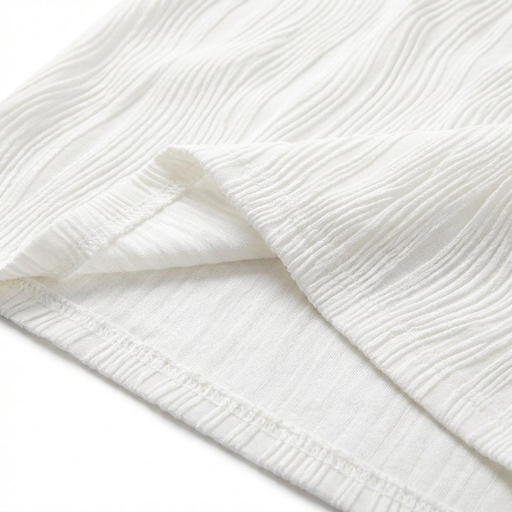 Cute Fashion Water Ripple Sloping Shoulder Dress