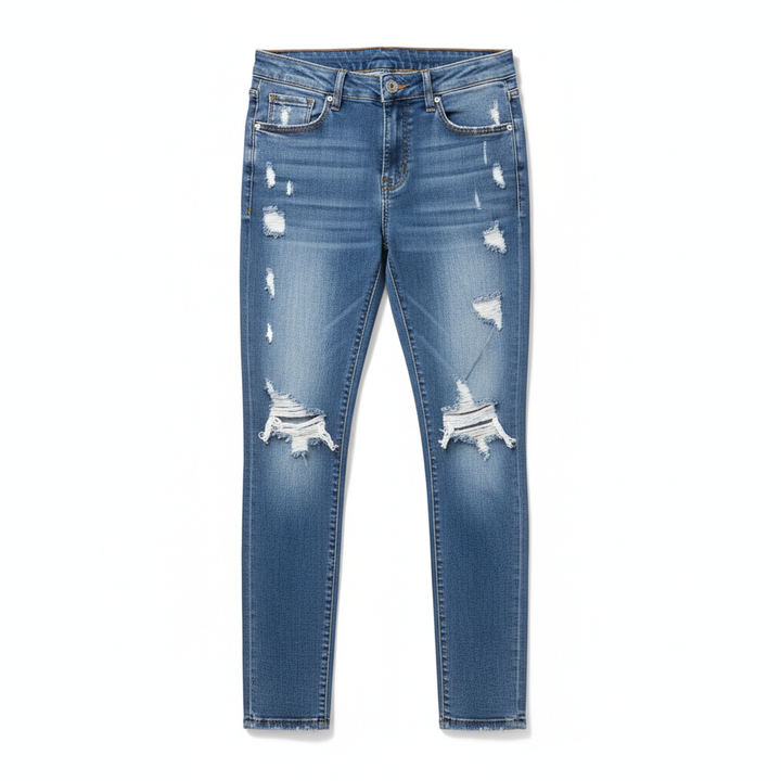 Women's Fashion Elastic Slim Fit Ripped Skinny Jeans