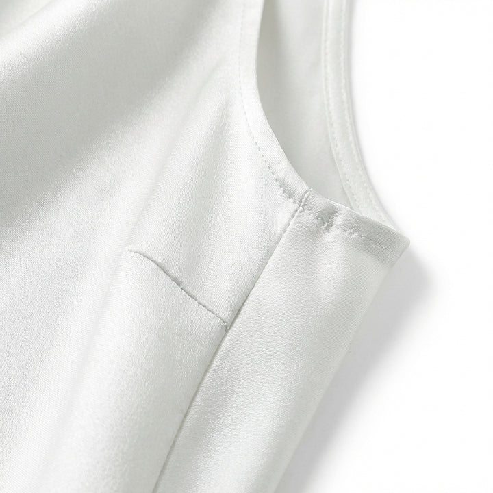 Women Solid Color Swing Collar Sleeveless Vest Trendy Elegant Shirt With Halter Neckline Backless Short Sleeve Tops Tshirts