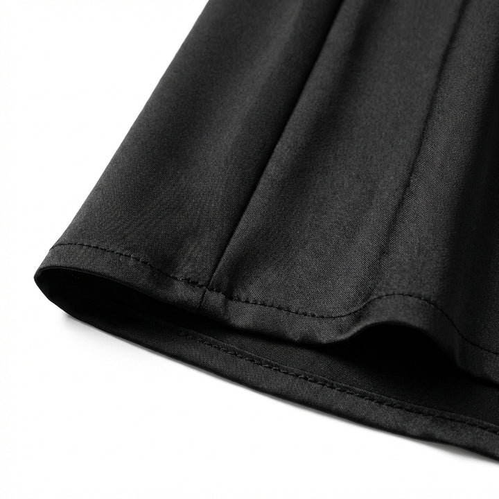 Elegant Temperament Long-sleeved Dress Satin Halterneck Formal Evening Dresses Women Clothing