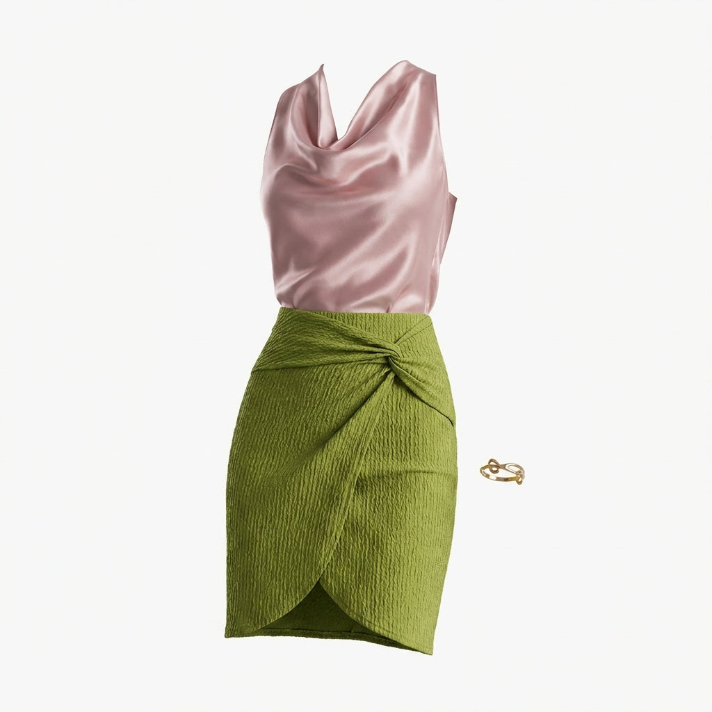 Women Solid Color Swing Collar Sleeveless Vest Trendy Elegant Shirt With Halter Neckline Backless Short Sleeve Tops Tshirts