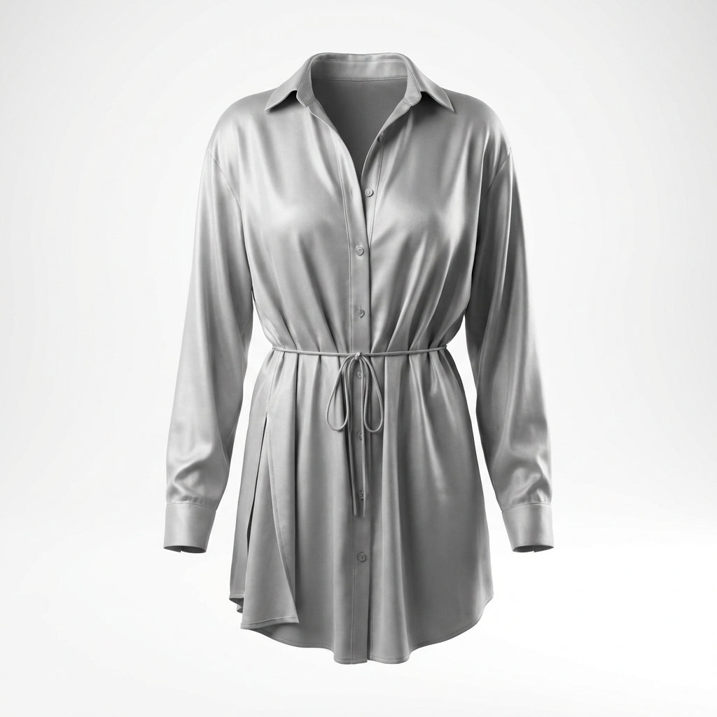 Women's Long Sleeve Jumpsuit With Button Fashion Shirt Dress