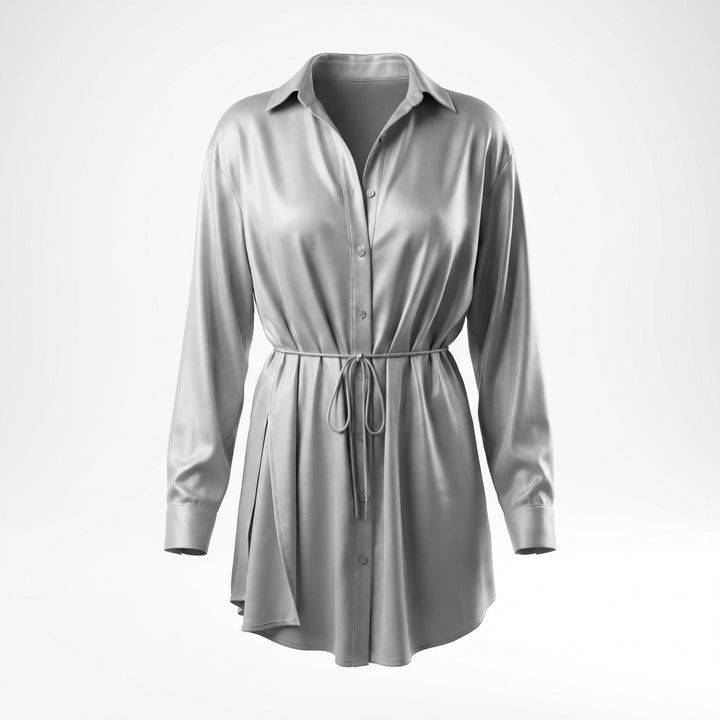 Women's Long Sleeve Jumpsuit With Button Fashion Shirt Dress