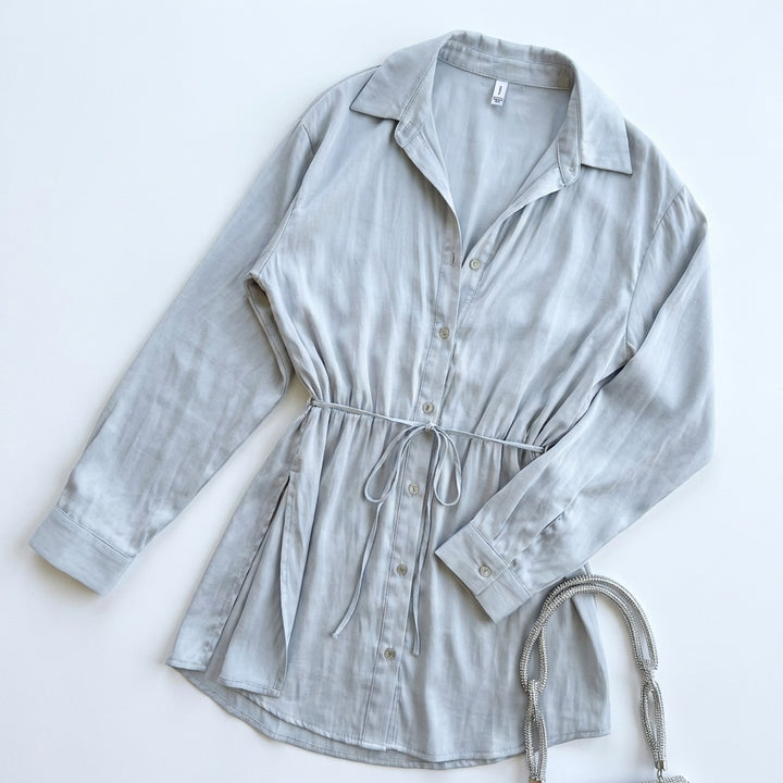 Women's Long Sleeve Jumpsuit With Button Fashion Shirt Dress