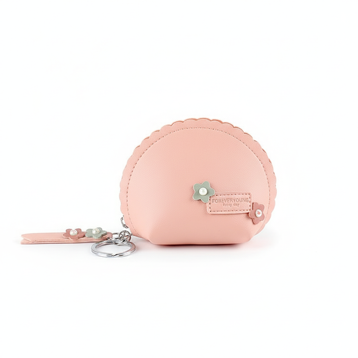 Women's Hand Holding Fan Small And Simple Coin Key Case One-piece Zipper Waterproof Coin Purse