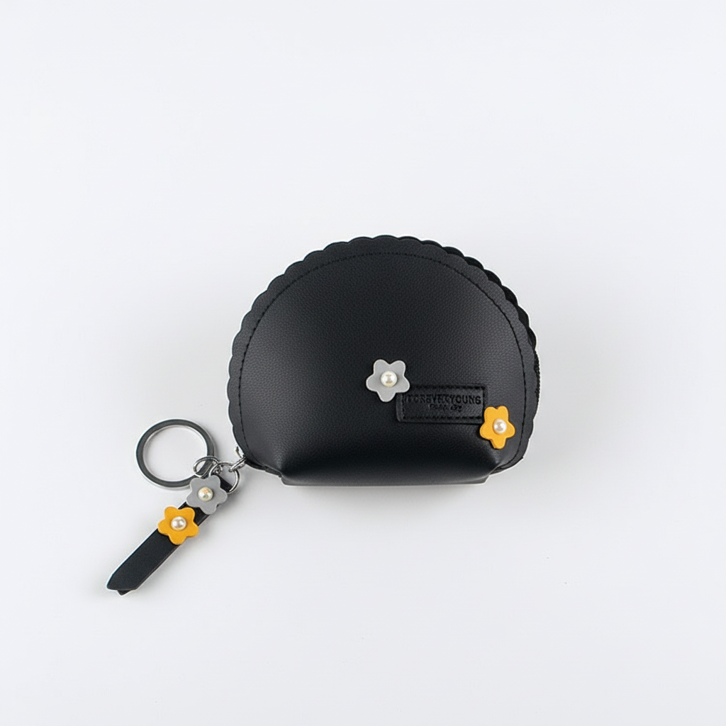 Women's Hand Holding Fan Small And Simple Coin Key Case One-piece Zipper Waterproof Coin Purse