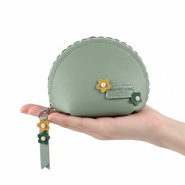 Women's Hand Holding Fan Small And Simple Coin Key Case One-piece Zipper Waterproof Coin Purse