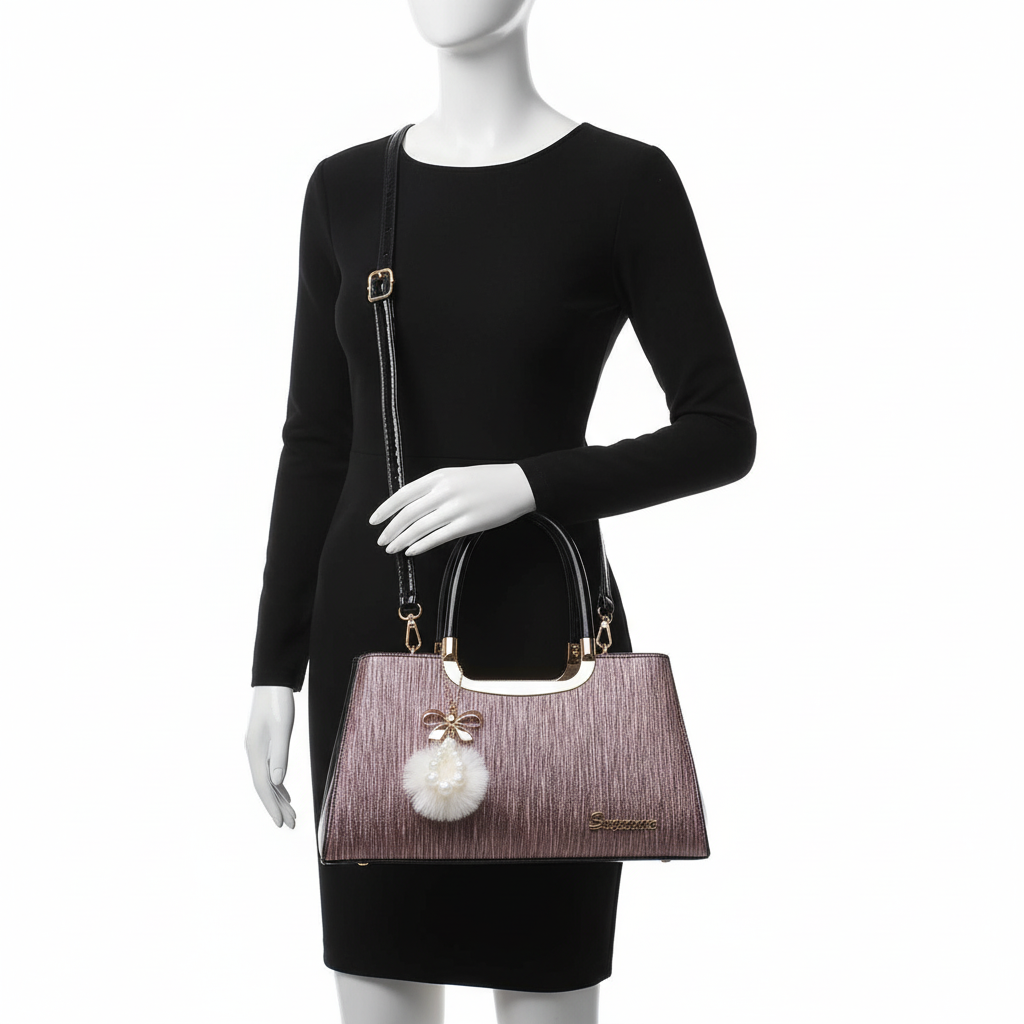 Elegant PU Leather Women’s Handbag – Fashion Top Handle Shoulder & Crossbody Bag