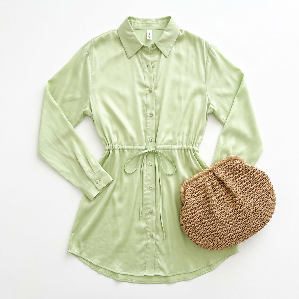 Women's Long Sleeve Jumpsuit With Button Fashion Shirt Dress