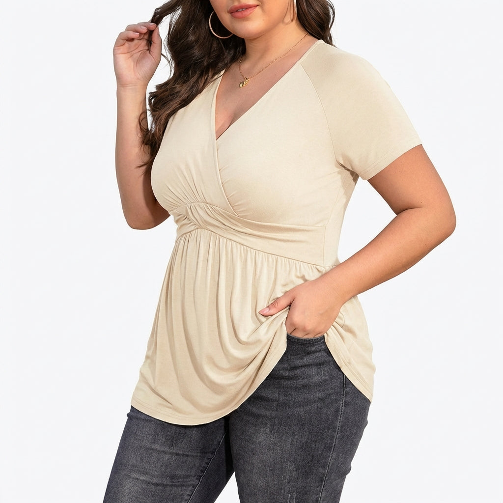 Women's Plus Size T-shirt V-neck Top