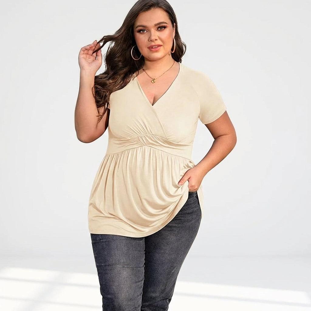 Women's Plus Size T-shirt V-neck Top