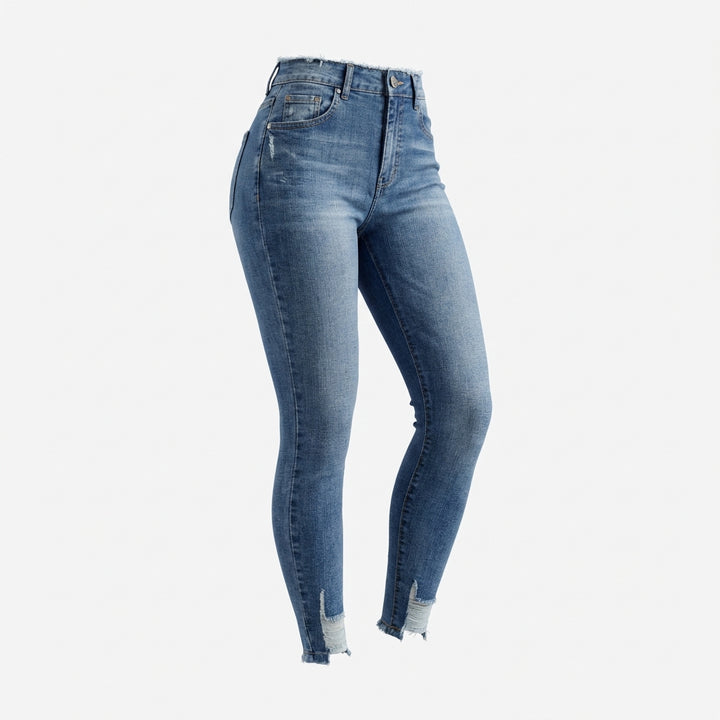 Women's High-Waist Ripped Skinny Jeans