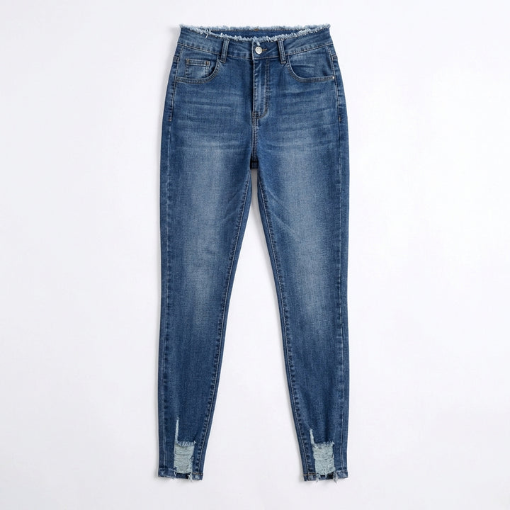 Women's High-Waist Ripped Skinny Jeans